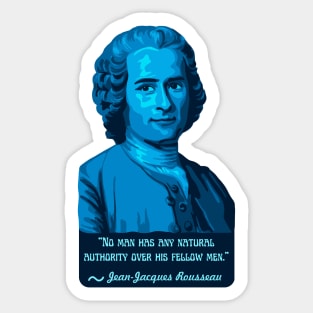 Teal Jean-Jacques Rousseau Portrait and Quote Sticker